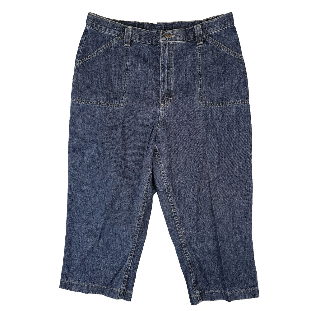Riders By Lee Mid Rise Capri Jeans Womens 18M Dark Wash‎ High Rise Denim Blue